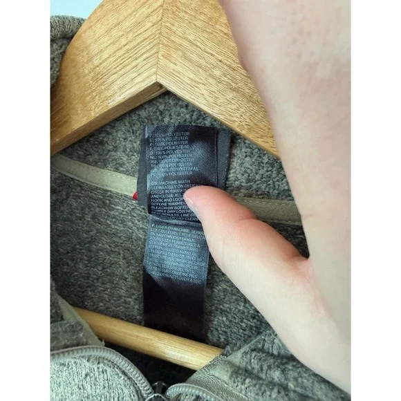 The North Face Gordon Lyons Quarter Zip Fleece Sweater Mens Small Brown Heather - Picture 7 of 7